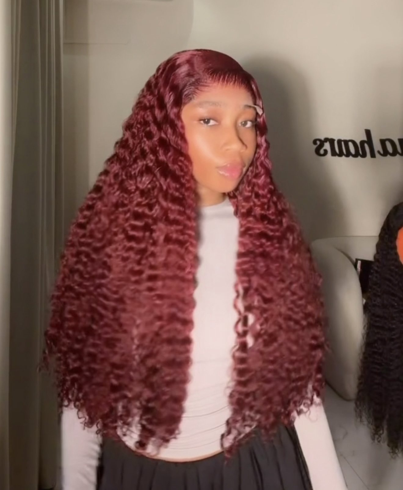 Burgundy SDD curls