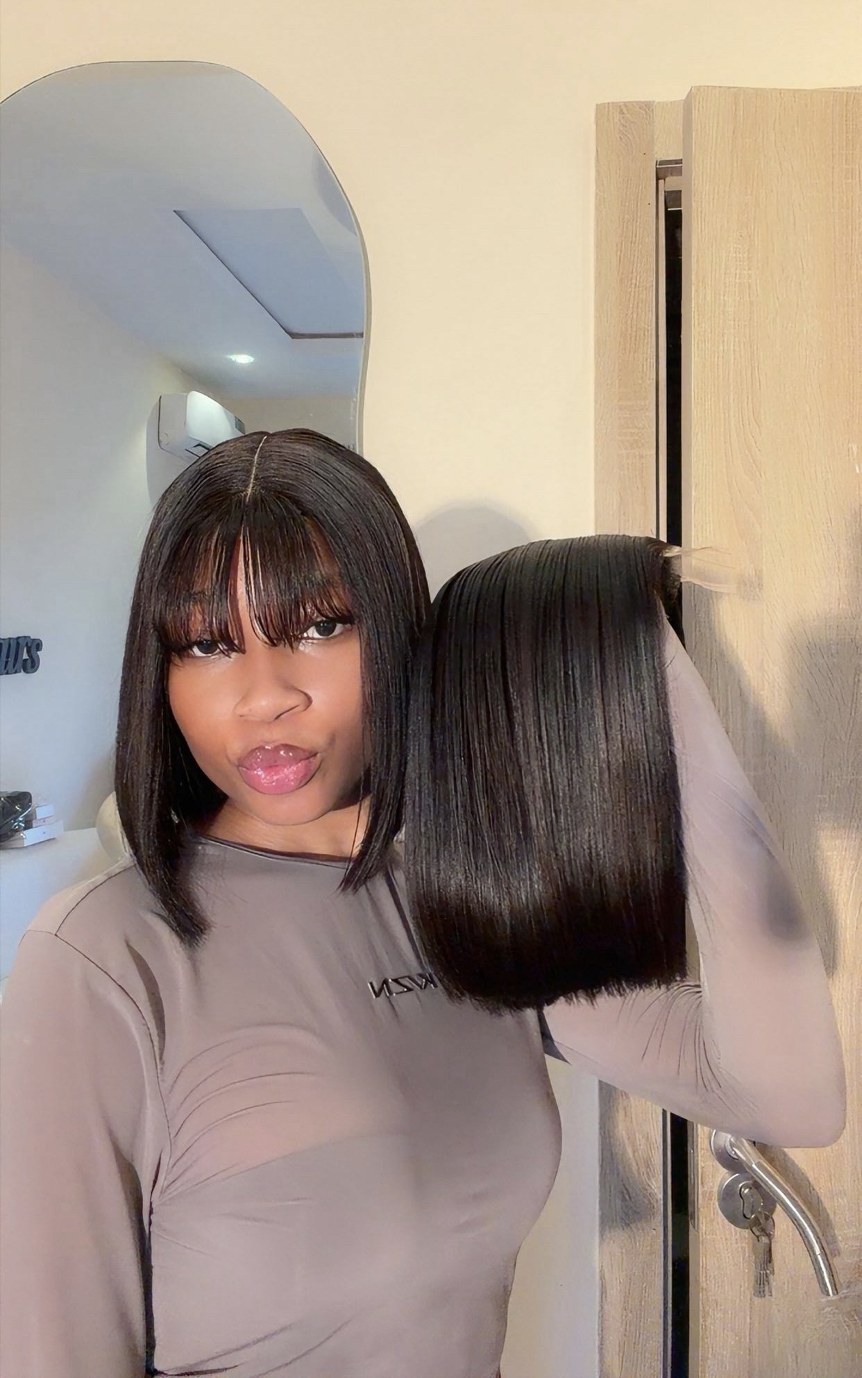 10” Double drawn Fringe Human Hair Bob