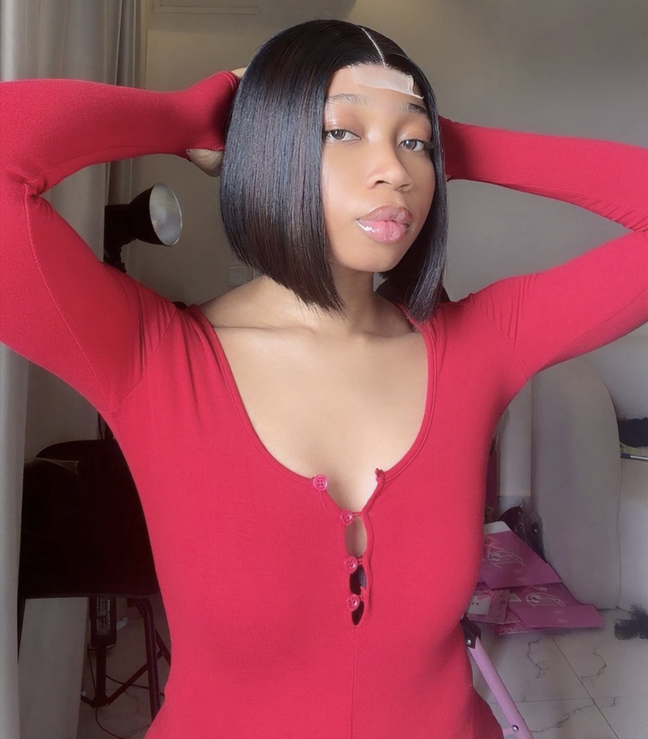 8” Double drawn human hair bob paired with 2by6 closure 150g 1B/2