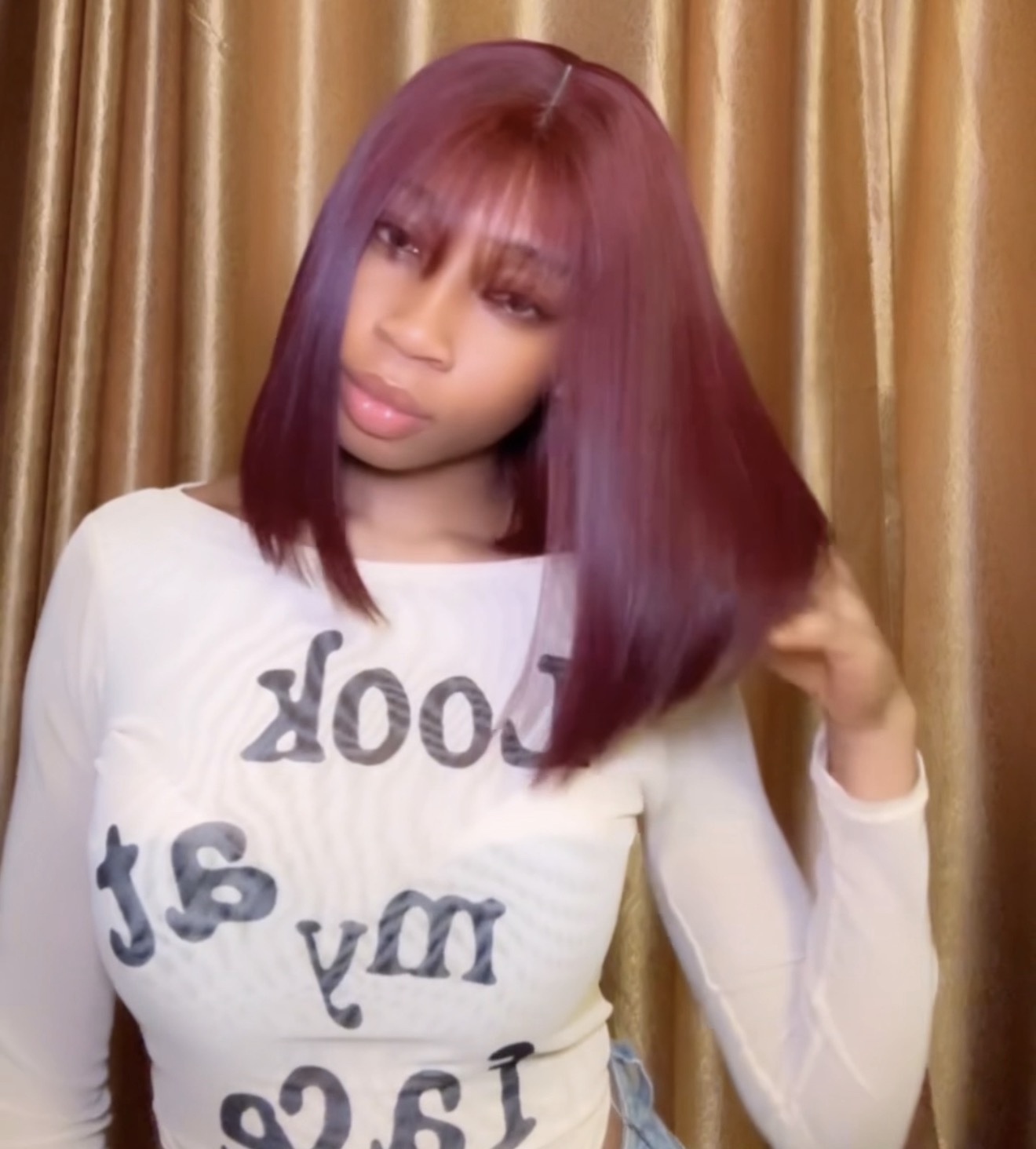 10” SDD Vietnamese bone straight 2by4 closure burgundy 200g