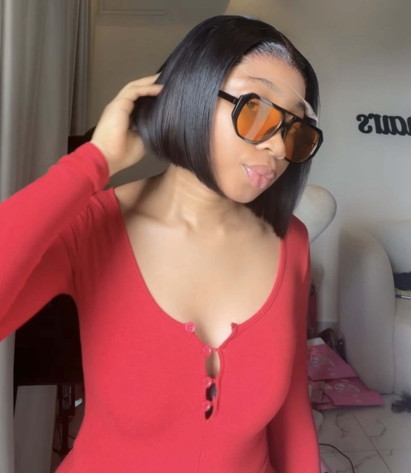 8” Double Drawn human hair paired with 5by5 closure 180g