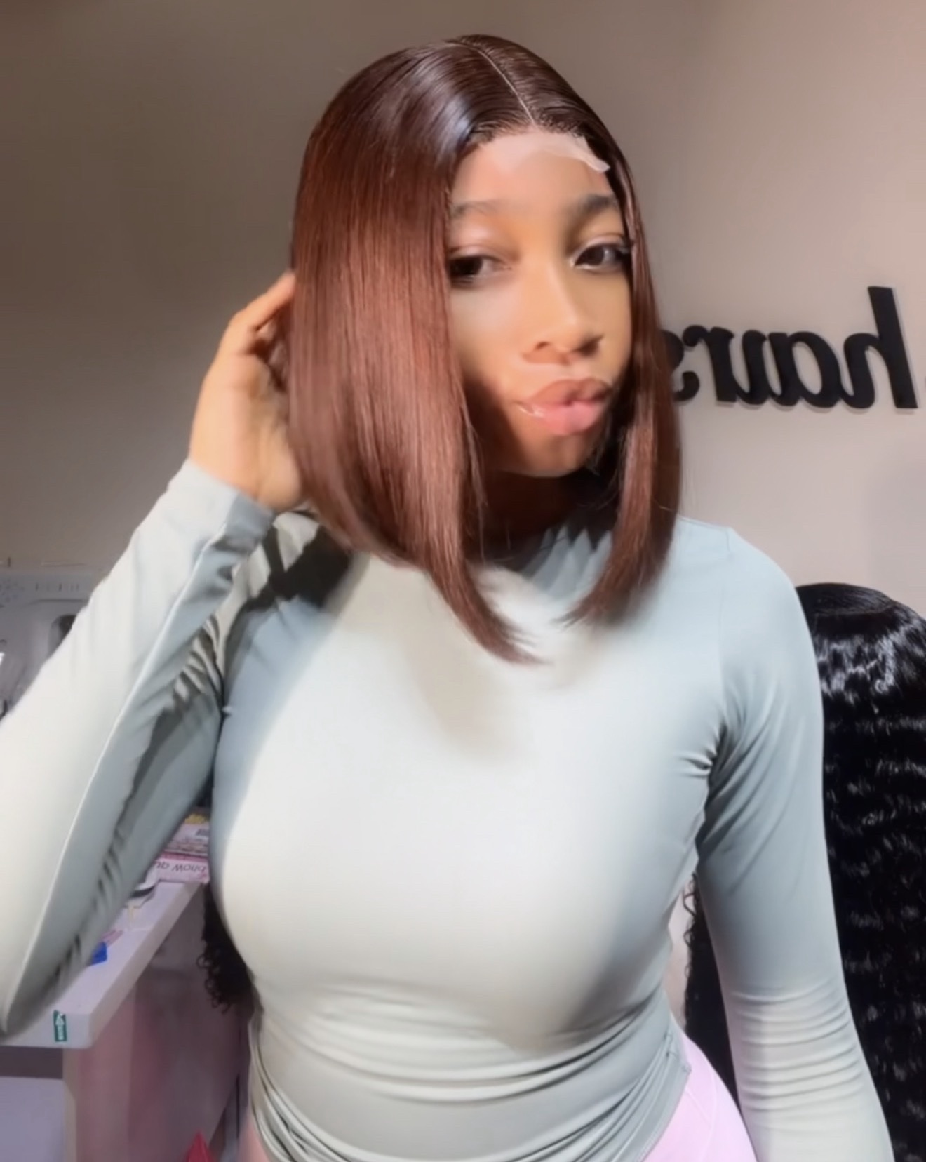SDD human hair bob wig paired with 2by6 closure 200g