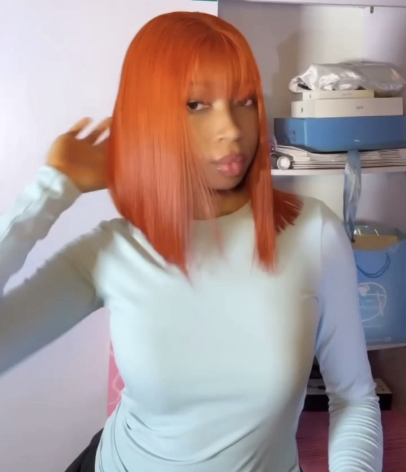 12” SDD Vietnamese bone straight ginger 2by4 fringe